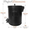 Autumn Alley Black Bathroom Trash Can with Lid