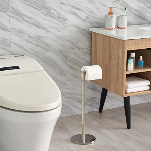 Naturous Freestanding Toilet Paper Holder Stand with Storage