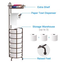 Standing Bathroom Toilet Tissue Roll Holder and Dispenser
