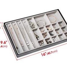 Synthetic Leather Jewelry Tray Set – Organize Rings, Necklaces, Earrings & Bracelets