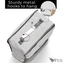 Hanging Portable Luggage Organizer with Hooks - Effortless Packing and Unpacking for Journeys, Campers, and RVs