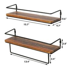 QEEIG Floating Shelves Bathroom Wall Shelf Rustic Mounted Shelfs