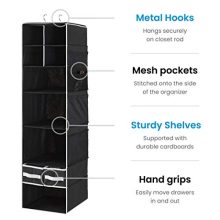 9 Shelf Hanging Closet Organizer with 5 Drawer Organizers