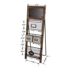 Glitzhome Magazine Rack 3 Tier Magazine Rack with 4 Baskets
