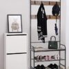 LENTIA Entryway Coat Rack Hall Tree Shoe Bench