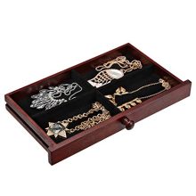SONGMICS Wooden Jewelry Box with Floral Carving