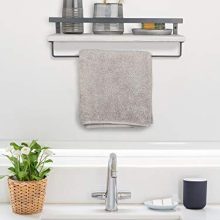 Rustic Floating Wall Shelves with Rails for Bedroom, Bathroom
