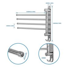 Towel Rack SUS304 Stainless Steel - Wall-Mounted 4-Arm Towel Bar for Bathroom and Kitchen - Space-Saving Towel Hanger
