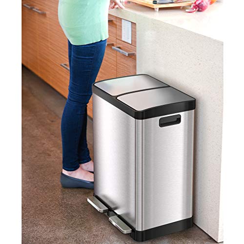 Dual Step Trash Can & Recycle 16 Gallon