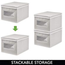 mDesign Soft Stackable Fabric Closet Storage Organizer