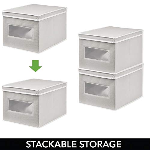 mDesign Soft Stackable Fabric Closet Storage Organizer