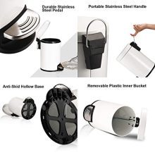 Mini Trash Can with Soft Close Lid – Anti-Fingerprint Stainless Steel Pedal, Removable Inner Wastebasket, 0.8Gal for Bathroom & Small Spaces