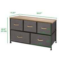 Vogga Dresser with 5 Drawers, Fabric Dresser Storage Tower