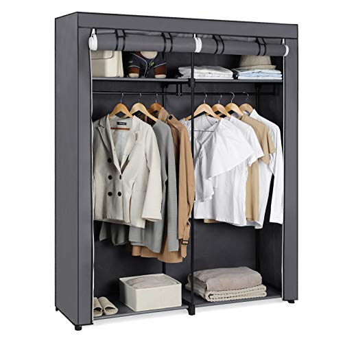 Closet Storage Organizer Portable Wardrobe with Hanging Rods