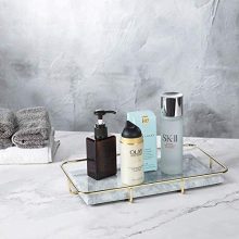 Marble Vanity Organizer Tray with Polished Gold