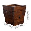 Handmade Solid Wood Vintage Recycle Bin for Home & Office – Elegant Square Design