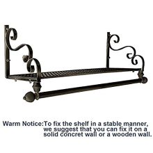 Wrought Iron Coat Rack Shelf Wall Mounted