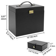 01 Jewelry Box, 3 Layers Jewelry Organizer with Mirror