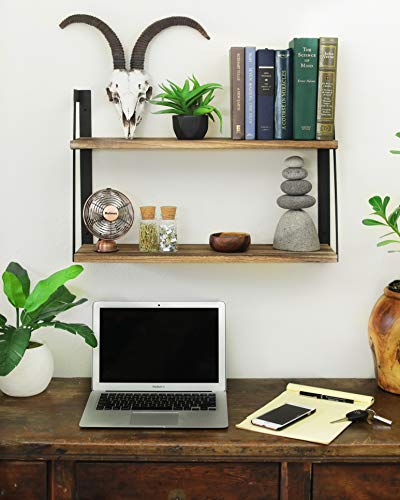 Peter's Goods 2-Tier Rustic Floating Wall Shelves for Bedroom, Kitchen