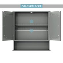 Tangkula Bathroom Cabinet Wall Mounted with Double Mirror Doors