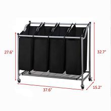 Rolling Wheels Olive Laundry Sorter Cart