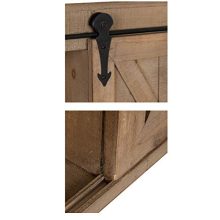 Storage Cabinet with Vanity Mirror and Sliding Barn Door