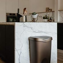 Umbra , Bronze Brim Large Kitchen Trash Stainless Steel
