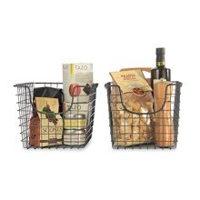 Diversified Scoop Wire Basket Vintage-Inspired Steel Storage