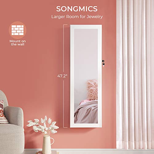 SONGMICS 6 LEDs Mirror Jewelry Cabinet