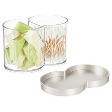 mDesign Plastic Bathroom Vanity Countertop Canister Jar