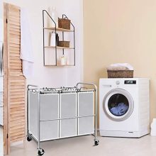 Simple Trending 3-Bag Laundry Hamper Sorter Cart