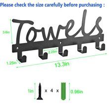 Towel Racks 5 Hooks Black Sandblasted Robe Hooks Wall Mount