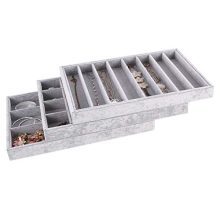 Autoark Ice Velvet Stackable Jewelry Tray Showcase