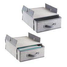 mDesign Soft Fabric Over Closet Shelving Hanging Storage Organizer