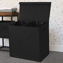 Black Double Laundry Hamper with Lid