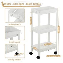 Flowmist 3 Tier Slim Rolling Organizer Storage Cart