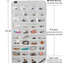 BB Brotrade 80 Pocket Hanging Jewelry Organizer – Clear Vinyl Accessories Holder
