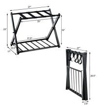 GOFLAME Folding Luggage Rack Metal Suitcase