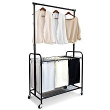 Laundry Hamper Basket with Removable Hanging Bar