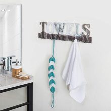 Dual-Hook Towel Hanging Rack with Cutout Letters