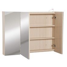 White Oak LED Bathroom Mirror Medicine Cabinet