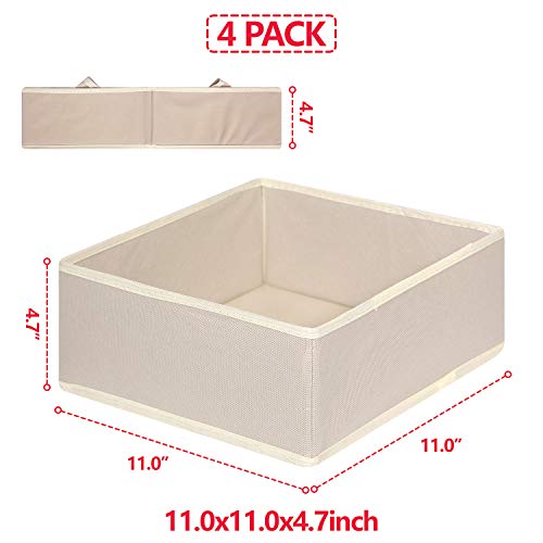 DIOMMELL 4 Pack Foldable Cloth Storage Box Closet