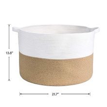 INDRESSME XXXLarge Jute Rope Basket