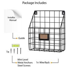 Wall35 Rivista File Holder - Metal Mesh Wire Shelf