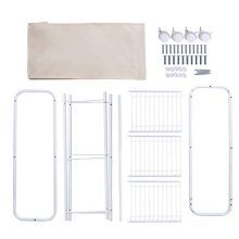 White Rolling Laundry Storage Cart with Heavy-Duty wheels