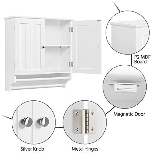 Wall Storage Cabinet Cupboard with Double Doors