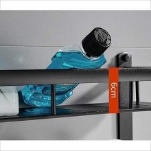 Aluminum Shelves Rectangle 1 Tier Rack Wall Mounted Black