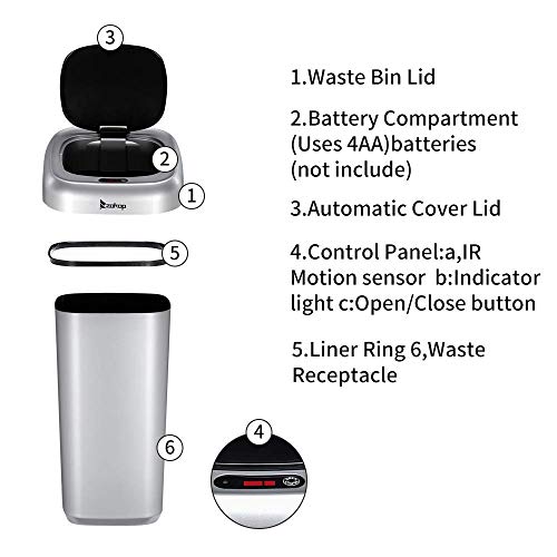 ROVSUN 35 Liter / 9.2 Gallon Smart Automatic Trash Can