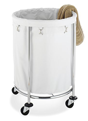 Heavy Duty Wheels-Chrome Laundry Hamper