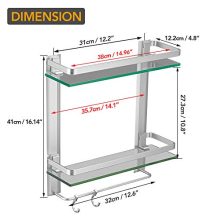 BESy Heavy Duty Lavatory Glass Bathroom Shelf